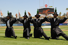 The Amazing Bottle Dancers at Los Angeles Dodgers Jewish Community Day